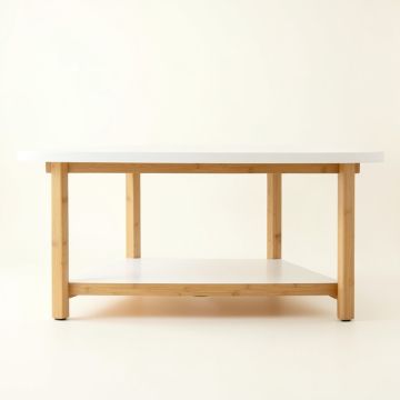 Clay Dale Empty Workshop Workbench - White (synthetic illustration; no displayed measurements)