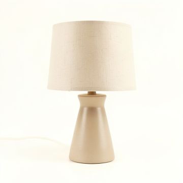 Birch Bluff Table Lamp With A Plain Fabric Shade - Beige (synthetic illustration; no displayed measurements)