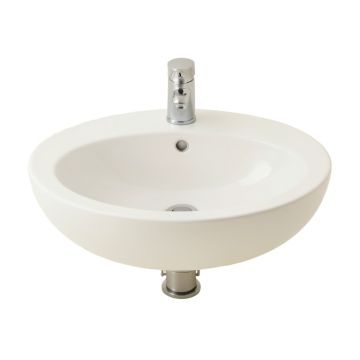 Vitreous China Oval Undermount Bathroom Sink With Overflow