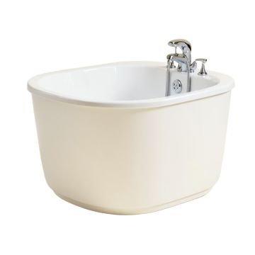 58 '' X 30 '' Freestanding Soaking Fiberglass Bathtub With Faucet