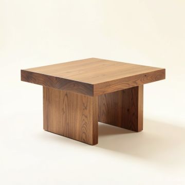 Solid Wood Block Coffee Table (synthetic illustration; no displayed measurements)