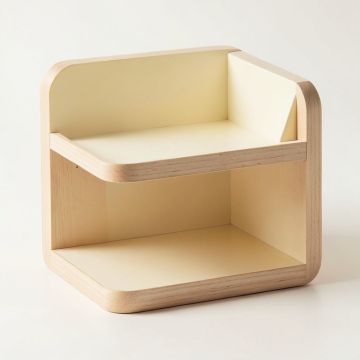 Oak Arc Empty Mug-Storage Cabinet Insert - Cream (synthetic illustration; no displayed measurements)