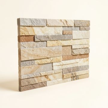 Colorado Canyon Pencil Ledger Panel 6 '' X 24 '' Marble Stacked Stone Tile In Natural (synthetic illustration; no displayed measurements)