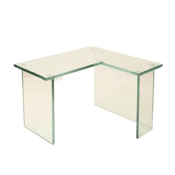 Bramblett Glass L-Shape Desk