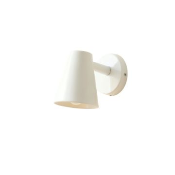 Bay Bend Wall Sconce Mounted On A Plain Wall - White