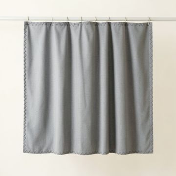 Elm Edge Shower Curtain Hanging Flat From A Plain Rod - Gray (synthetic illustration; no displayed measurements)