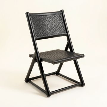 Cedar Crest Folding Outdoor Chair - Black (synthetic illustration; no displayed measurements)