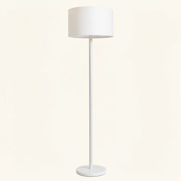 Stone Crossing Floor Lamp With A Plain Fabric Shade - White (synthetic illustration; no displayed measurements)