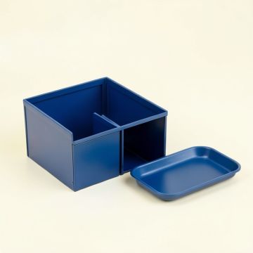 Cedar Bridge Empty Coffee-Station Organizer - Blue (synthetic illustration; no displayed measurements)