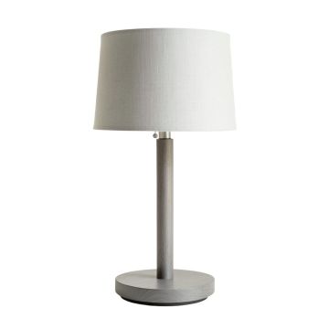 Glen Branch Table Lamp With A Plain Fabric Shade - Gray