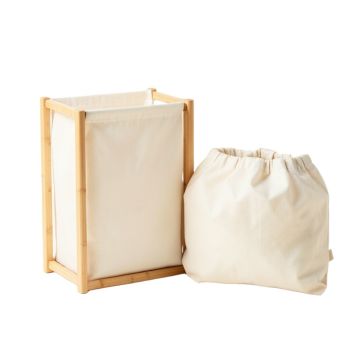 Juniper Brook Laundry Sorting Station With Plain Removable Bags - Ivory