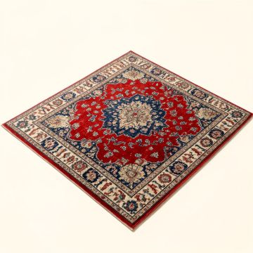 Sohara Oriental Machine Made Power Loom Wool/Polyester Red/Blue/Beige Area Rug (synthetic illustration; no displayed measurements)