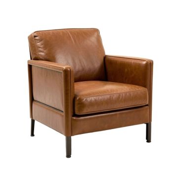 Warrick 29 '' Wide Top Grain Leather Barrel Chair