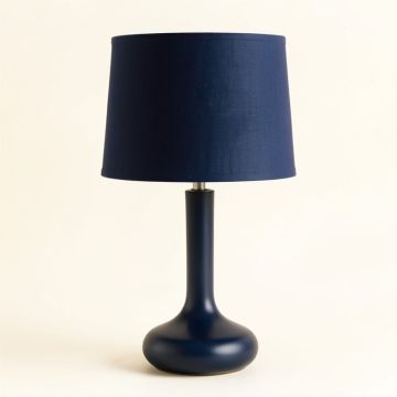 Dawn Crest Table Lamp With A Plain Fabric Shade - Navy (synthetic illustration; no displayed measurements)