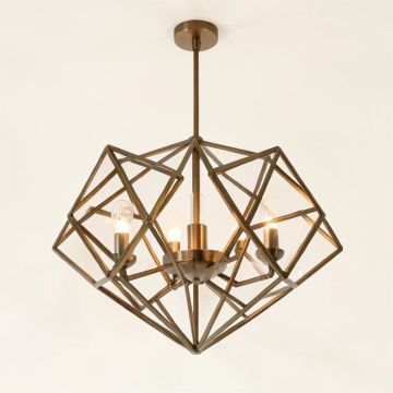 Oakengates 4 - Light Unique / Statement Geometric Chandelier (synthetic illustration; no displayed measurements)