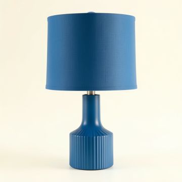Wren Bend Table Lamp With A Plain Fabric Shade - Blue (synthetic illustration; no displayed measurements)