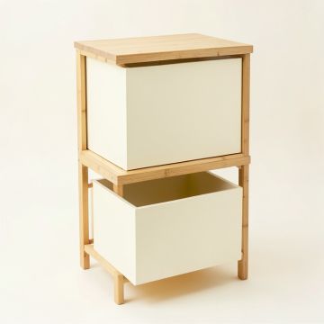 Ash Dale Freestanding Pull-Out Hamper Cabinet - Cream (synthetic illustration; no displayed measurements)