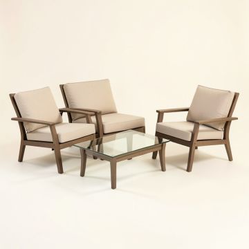 4 Pieces Patio Furniture Set Outdoor Garden Patio Conversation Sets Poolside Lawn (synthetic illustration; no displayed measurements)