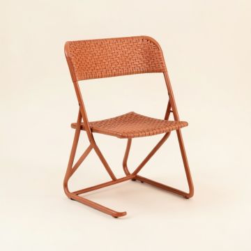 Slate Canyon Folding Outdoor Chair - Terracotta (synthetic illustration; no displayed measurements)