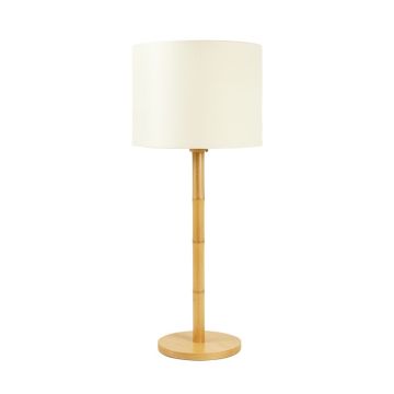 Stone Dale Floor Lamp With A Plain Fabric Shade - Ivory