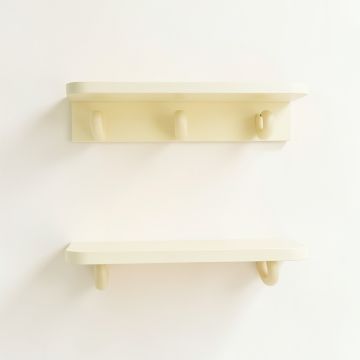 Slate Crest Wall-Mounted Entryway Organizer Shelf - Ivory (synthetic illustration; no displayed measurements)