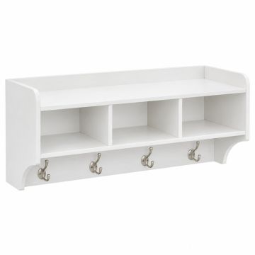 Birch Canyon Wall-Mounted Entryway Organizer Shelf - White