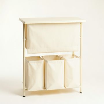 Olive Brook Laundry Sorting Station With Plain Removable Bags - Cream (synthetic illustration; no displayed measurements)