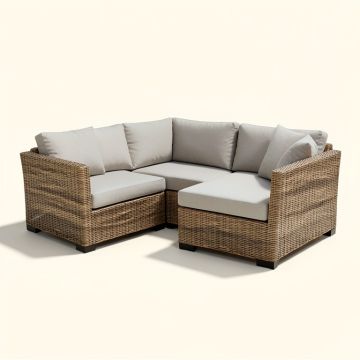 Ajete Patio Sectional With Cushions (synthetic illustration; no displayed measurements)