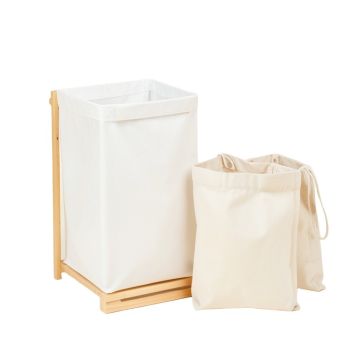 Moss Bluff Laundry Sorting Station With Plain Removable Bags - White