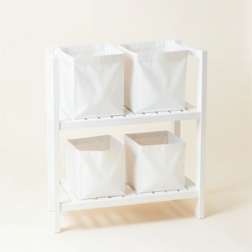 Alder Bluff Laundry Sorting Station With Plain Removable Bags - White (synthetic illustration; no displayed measurements)