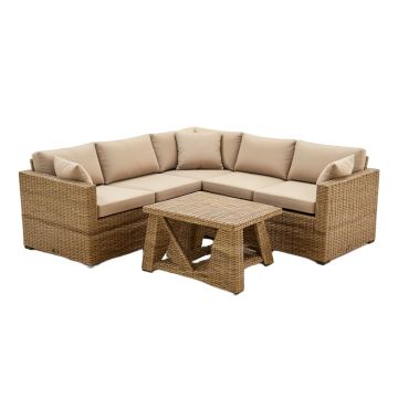 Binpal 7 Piece Rattan Sectional Seating Group With Cushions