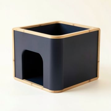 Reed Edge Empty Furniture-Style Litter Enclosure - Navy (synthetic illustration; no displayed measurements)