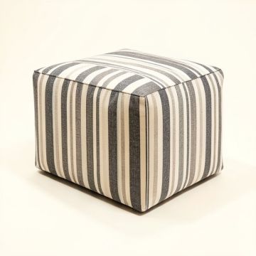 22 '' Wide Square Striped Pouf Ottoman (synthetic illustration; no displayed measurements)