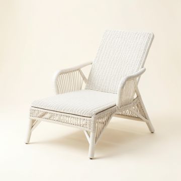 Cedar Bridge Outdoor Lounge Chair - White (synthetic illustration; no displayed measurements)