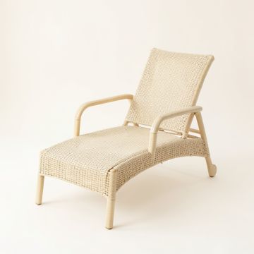 Alder Bluff Outdoor Lounge Chair - Cream (synthetic illustration; no displayed measurements)