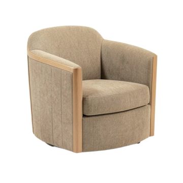 Anstett 30.5 '' Wide Polyester Swivel Barrel Chair