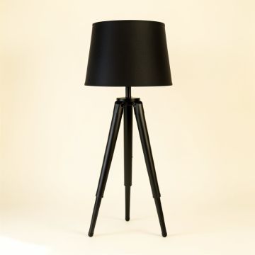 Wren Branch Floor Lamp With A Plain Fabric Shade - Black (synthetic illustration; no displayed measurements)