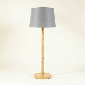 Willow Branch Floor Lamp With A Plain Fabric Shade - Gray (synthetic illustration; no displayed measurements)
