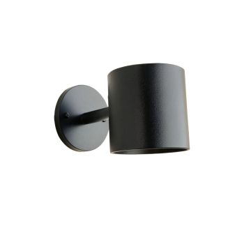 Oak Arc Wall Sconce Mounted On A Plain Wall - Black