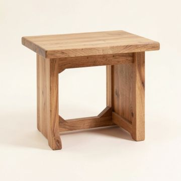 Teak End Table (synthetic illustration; no displayed measurements)