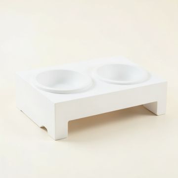 Reed Dale Pet Feeding Stand With Two Plain Empty Bowls - White (synthetic illustration; no displayed measurements)