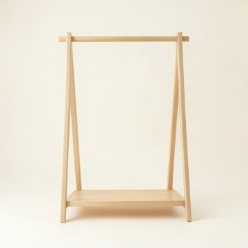 Meadow Bridge Empty Garment Rack - Beige (synthetic illustration; no displayed measurements)