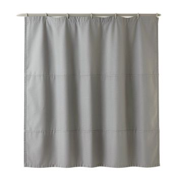 Cliff Crest Shower Curtain Hanging Flat From A Plain Rod - Gray