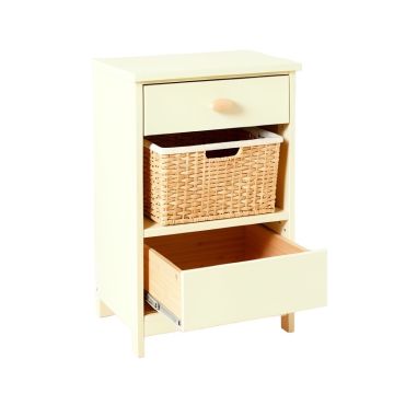Cliff Bend Freestanding Pull-Out Hamper Cabinet - Ivory