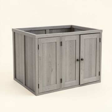 Reed Dell Empty Furniture-Style Litter Enclosure - Gray (synthetic illustration; no displayed measurements)
