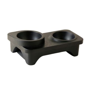 Cove Dale Pet Feeding Stand With Two Plain Empty Bowls - Black
