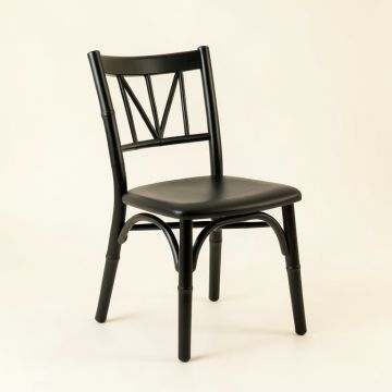 Ridge Arc Dining Chair - Black (synthetic illustration; no displayed measurements)