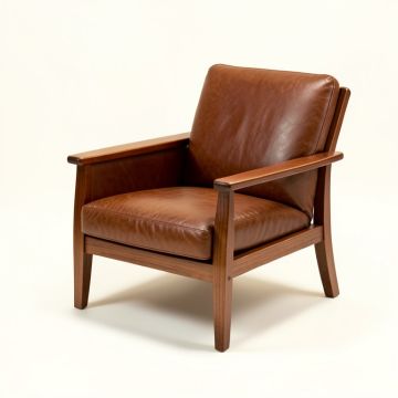 Keila 27 '' Wide Genuine Leather Lounge Chair (synthetic illustration; no displayed measurements)