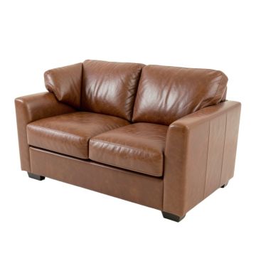 Akar 64 '' Genuine Leather Square Arm Loveseat