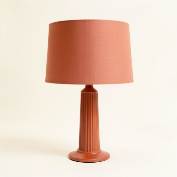 Laurel Branch Table Lamp With A Plain Fabric Shade - Terracotta (synthetic illustration; no displayed measurements)